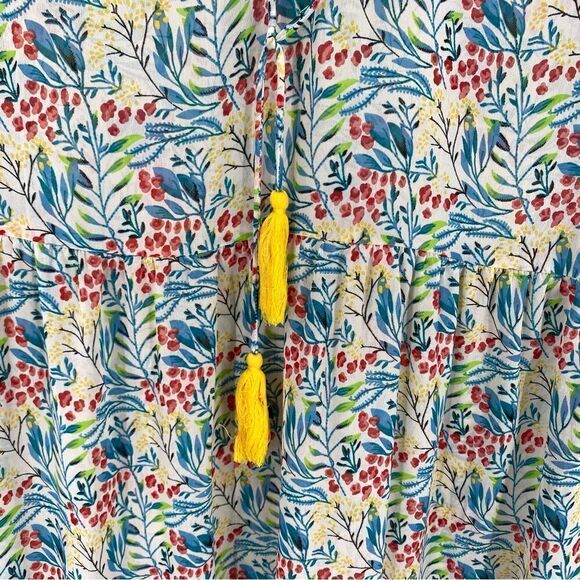 America & Beyond Women’s Sleeveless Cage V Neck Floral Sheer Maxi Dress size M - Picture 3 of 4